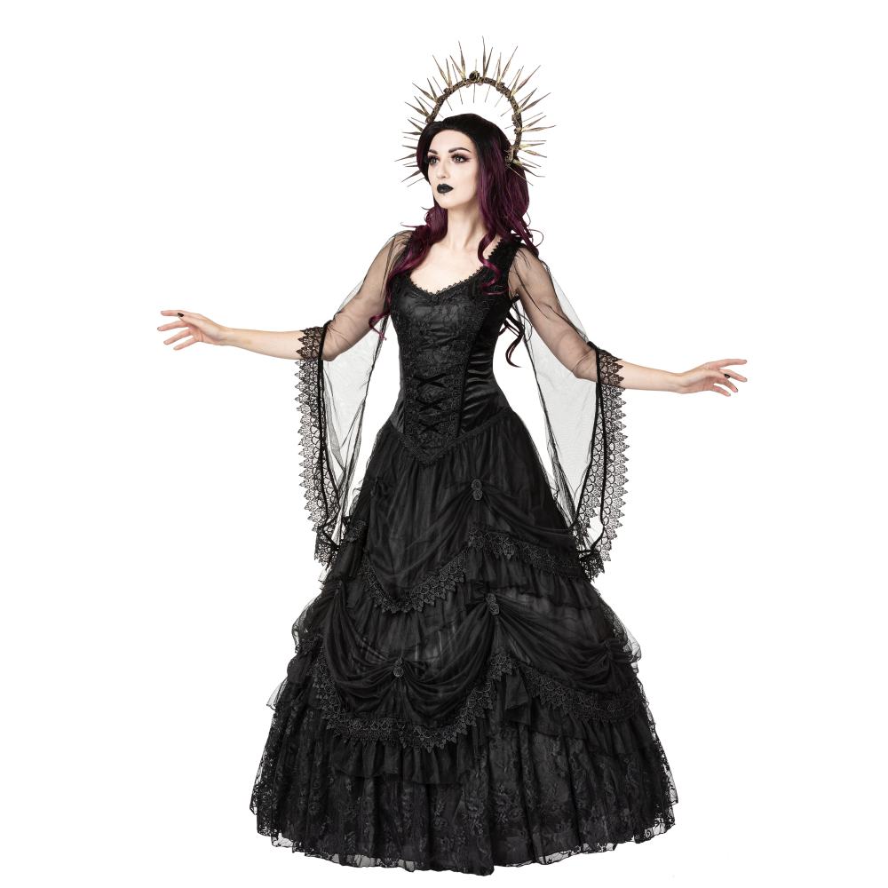 Sinister - 1341 Lange jurk - Zwart